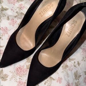 SCHUTZ Black Pointed Toe Heels